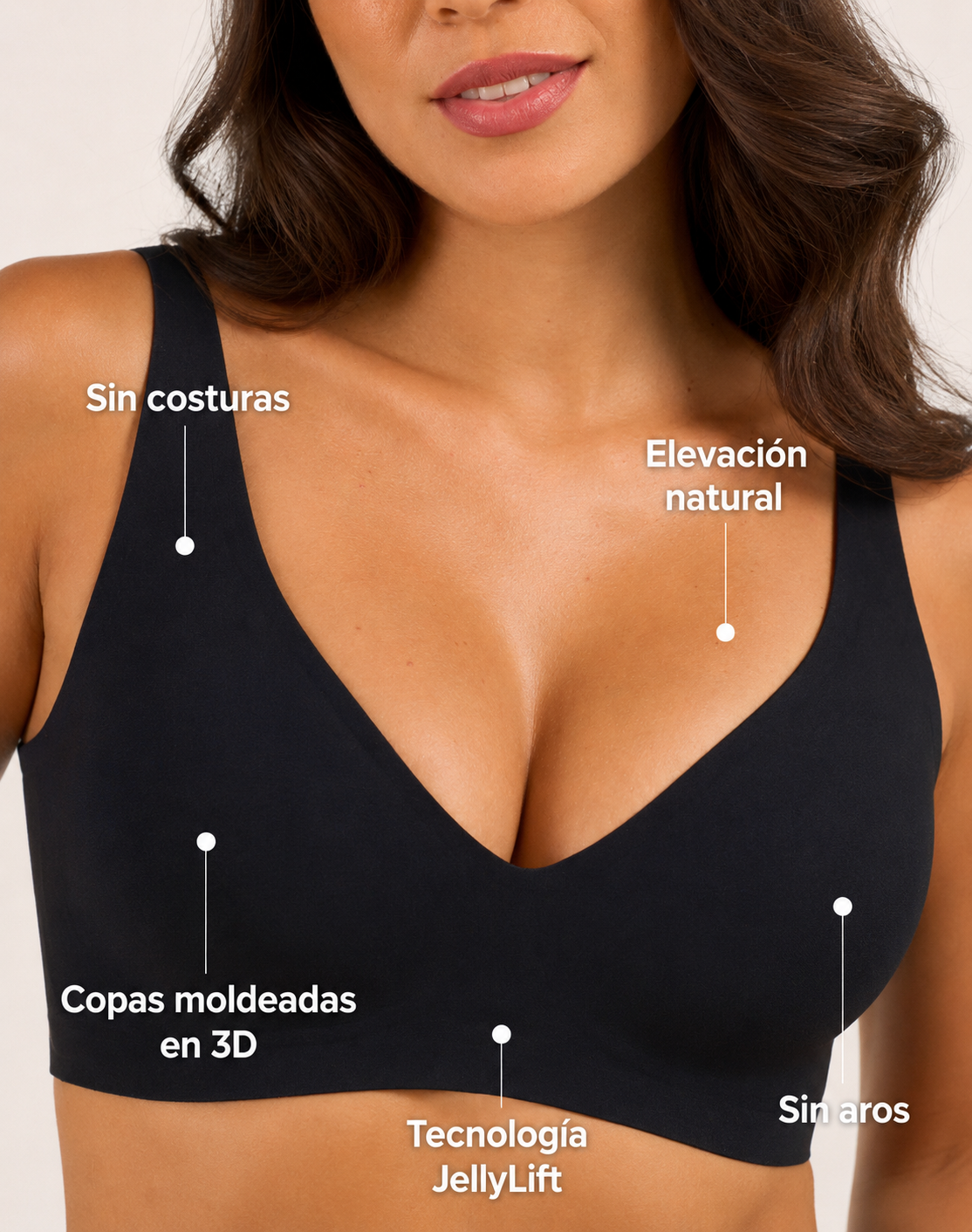 Sujetador Jelly Push-Up Sin Costuras Escote V