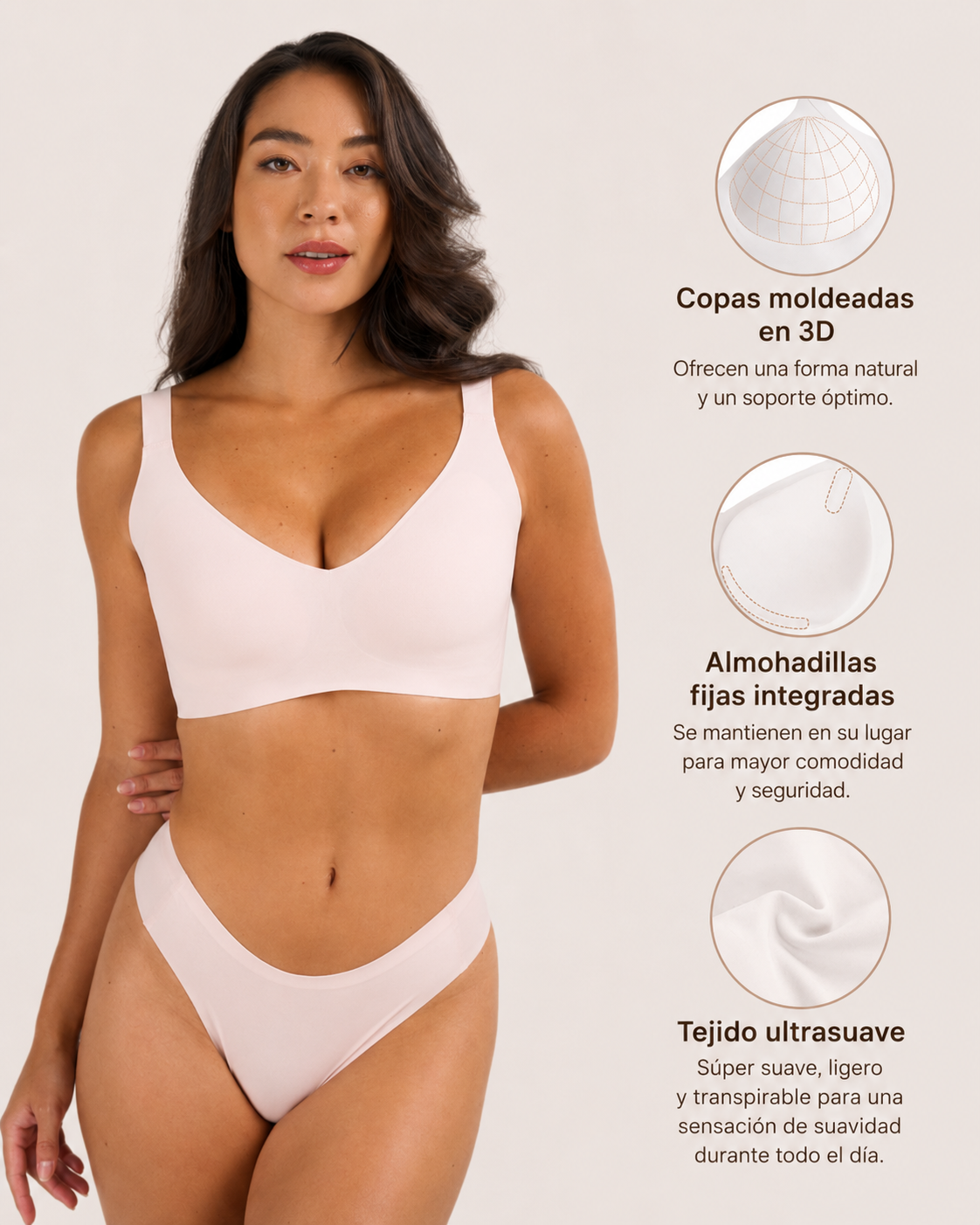 Sujetador Jelly Sin Aros Escote V Soporte Total