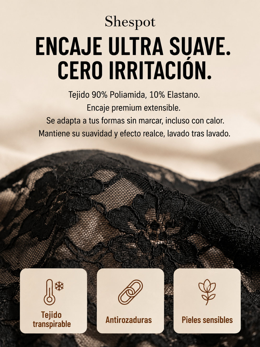 Sujetador LaceLift™ | Sujeción natural, encaje ultrasuave, comodidad absoluta