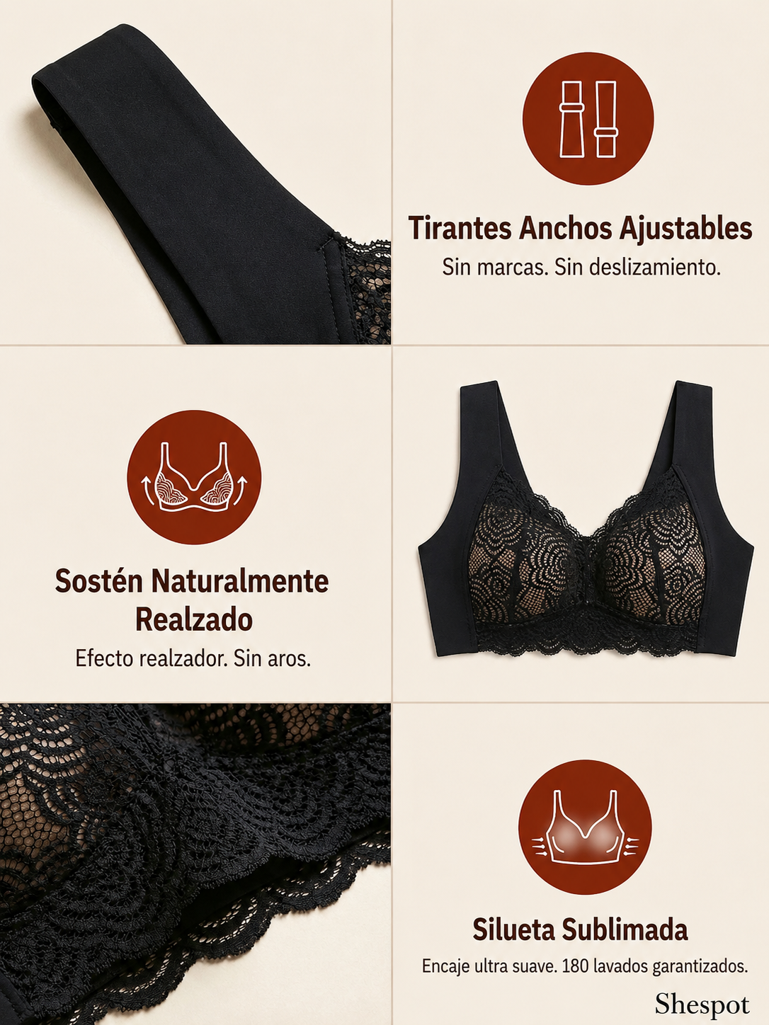 Sujetador LaceLift™ | Sujeción natural, encaje ultrasuave, comodidad absoluta