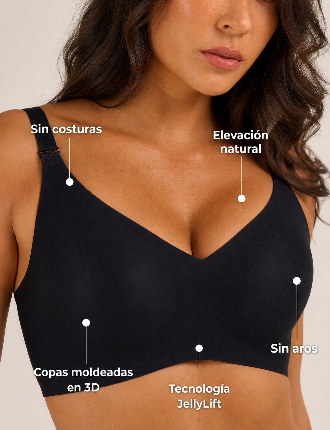 Sujetador Jelly Push-Up Diario Sin Costuras